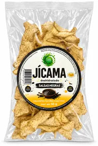 Bolsas Deli Snack de 50 g de Jícama Salsas negras, Pepino Salsas negras y Camote Adobado
