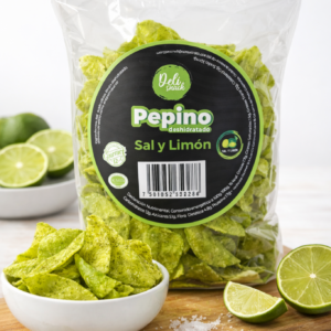 chips de pepino deshidratado sal y limón deli snack en bolsa como botana saludable